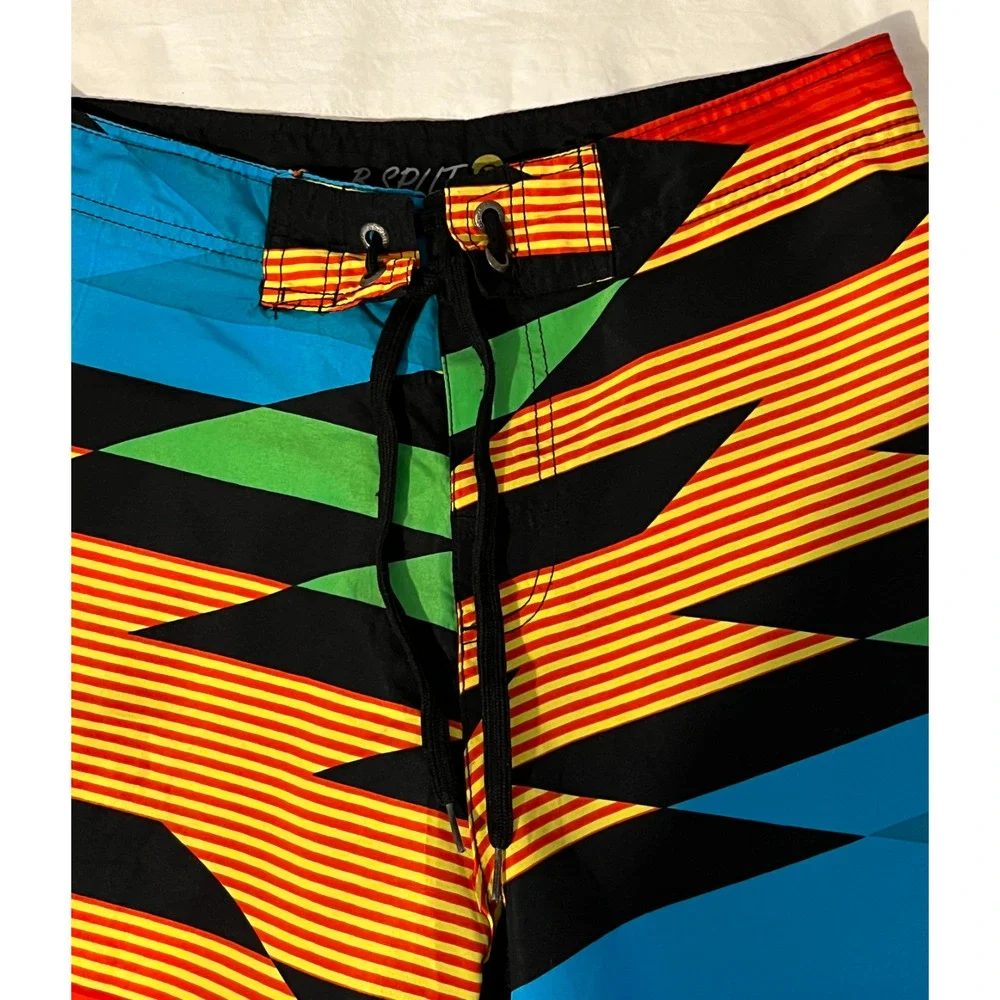 B.Split Mens Swim Trunks Size Small Board Shorts Multicolor Pull On Pocket - Picture 4 of 8